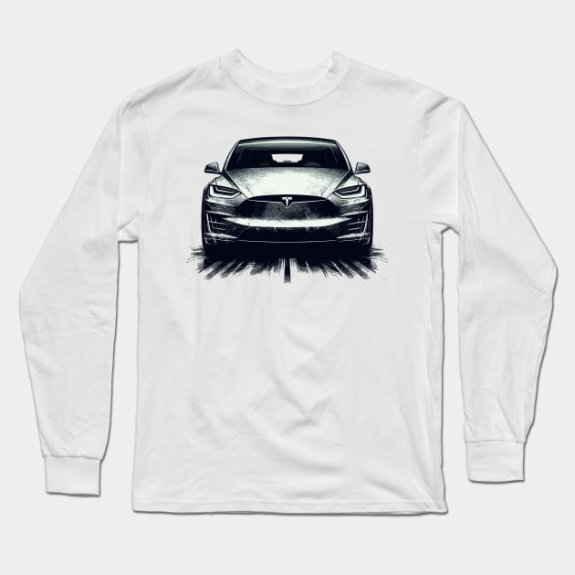 Tesla Model X Long Sleeve T-Shirt by Vehicles-Art